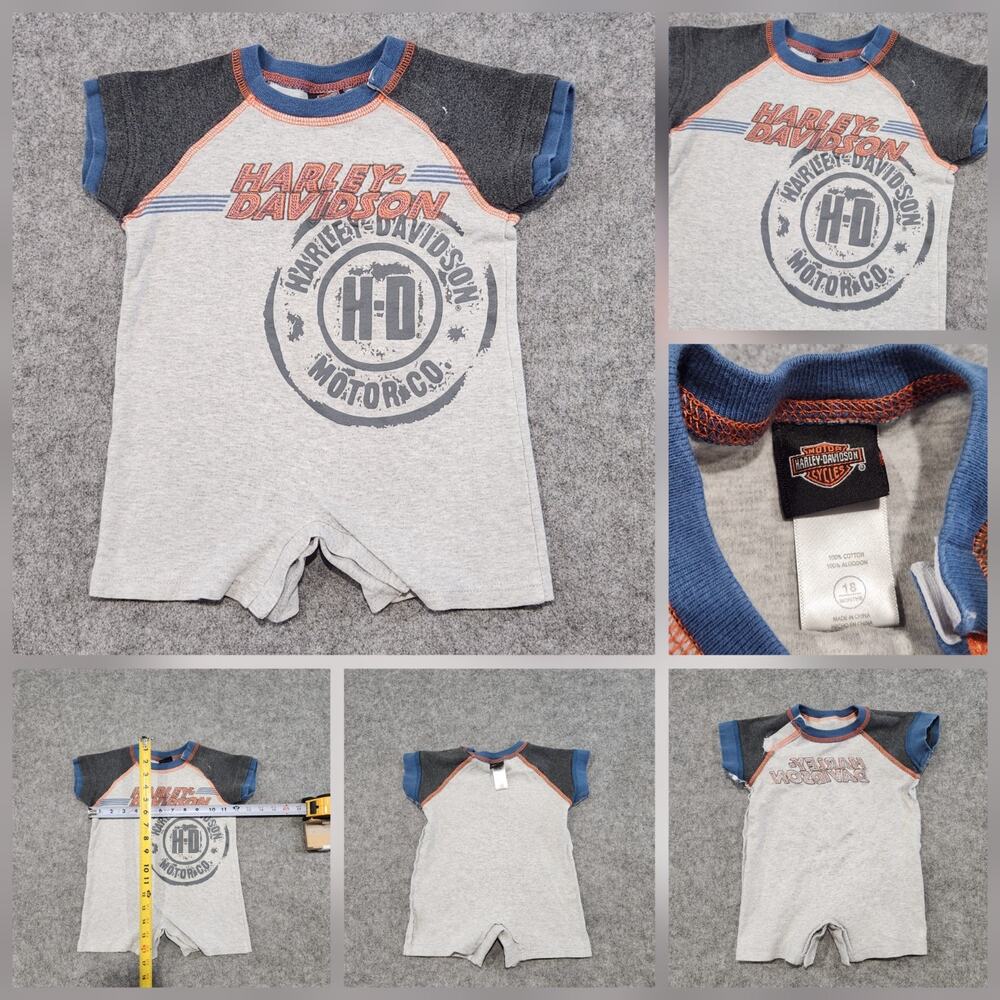 Harley Davidson Motorcycles Baby Boys 18M 18 M Months One Piece Romper Bodysuit